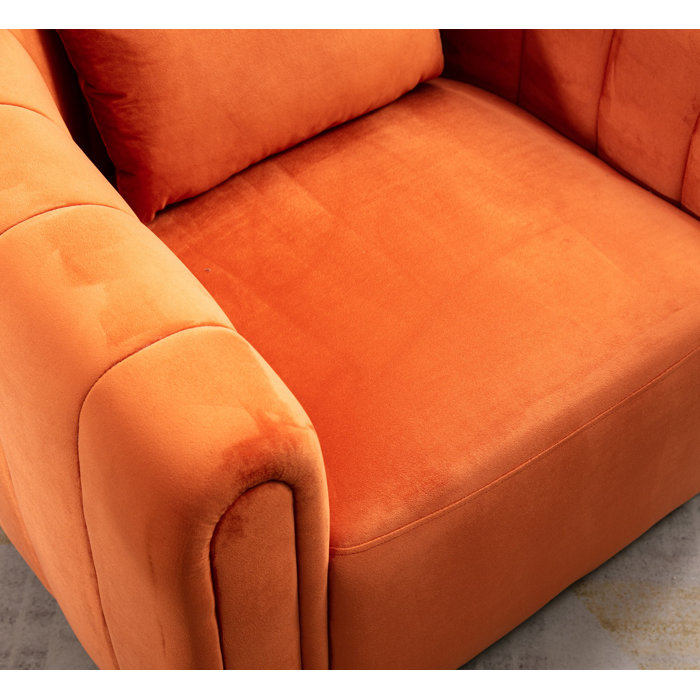 Mercer41 Deria 30" W Super Soft Oversize Velvet Swivel Barrel Chair